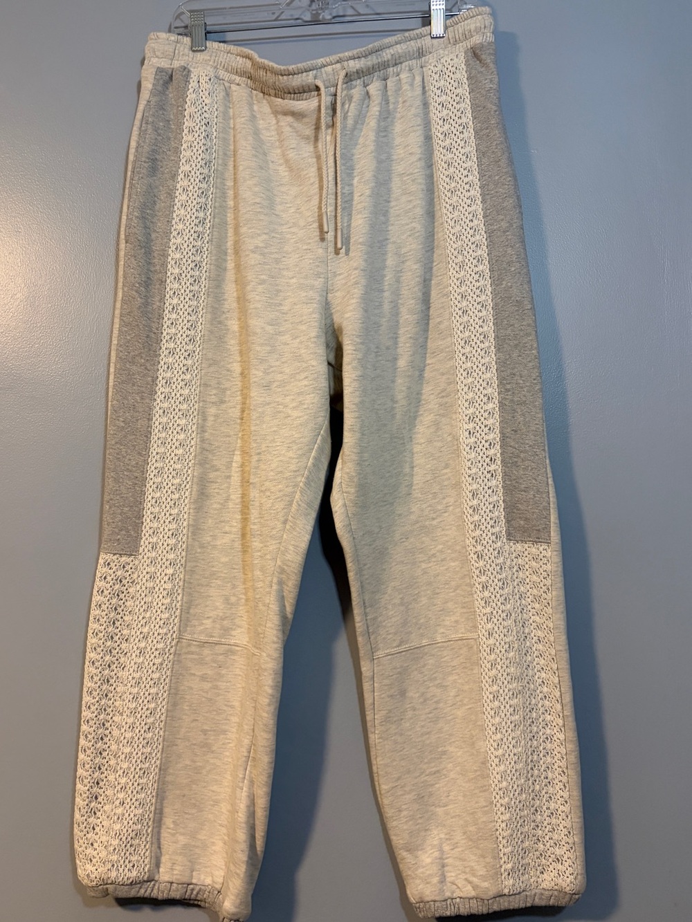 Daily Practice Women's Cream Knit-Trim Joggers NWT XL